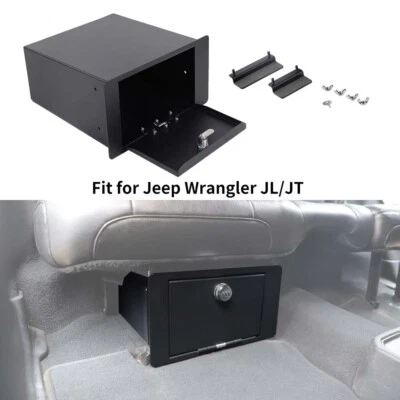 Car Rear Under Seat Lock Box Security Storage Safe For Jeep Wrangler JK JL 4door - Image 1 of 4