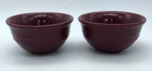 Longaberger Keramik gewebt Traditionen 4" Dessertschalen Paprika 2er Set USA - Bild 1 von 3