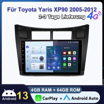 Carplay Android 13 Für Toyota Yaris XP90 Autoradio GPS NAVI SWC RDS DAB+ 4+64G - Bild 1 von 4