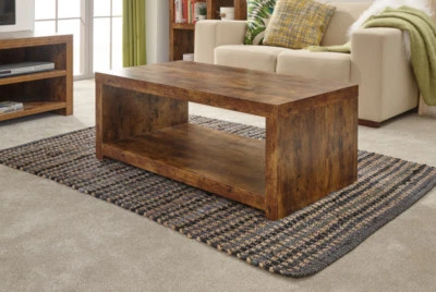 Jakarta Mango coffee table with Shelf living room range minor graded box tatty - Image 1 of 4