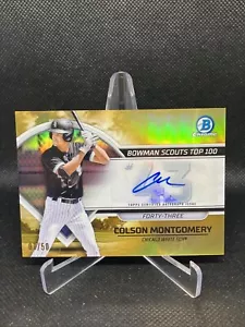 2023 Bowman Chrome Colson Montgomery Scouts Gold Refractor Auto /50 Top 100 - Picture 1 of 2