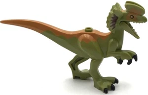 Lego New Olive Green Dinosaur Dilophosaurus Second Version w/ Tail Part - Picture 1 of 1