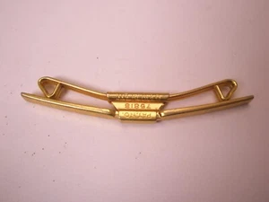 1-7/8" Gold Plated Flat Bar Detail Front Vintage SWANK B&W PLATE Collar Bar L11 - Picture 1 of 5