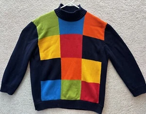 Vtg Jones New York Sport Rainbow Colorblock XL Long Sleeve Sweater 90s Colorful - Picture 1 of 6