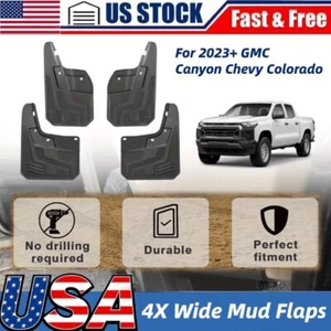 4x Splash Guards Mud Flaps Front and Rear for Chevy Colorado 23-25 GMC Canyon - Picture 1 of 8