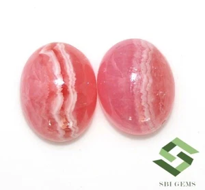 9x7 mm Natural Rhodochrosite Oval Cabochon Pair 4.75 CTS Untreated Loose Gems - Picture 1 of 6