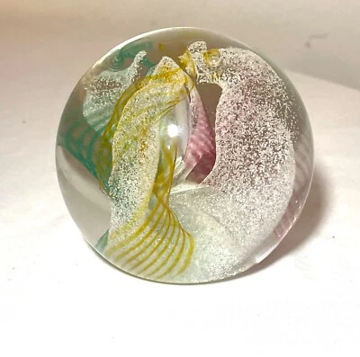 GRAN pisapapeles vintage soplado a mano aurena iridiscente estudio arte vidrio Polonia Foto 1 de 4