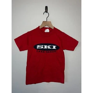 90s Youth Vintage Jerzees Ski Lake Tahoe Red Shirt Tee Kid's S Small Child - Picture 1 of 7
