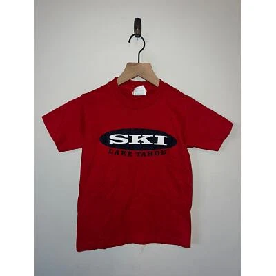 Camiseta Camisa Roja Jerzees Ski Lake Tahoe Años 90 Juvenil Vintage Niños S Niño Pequeño Foto 1 de 4