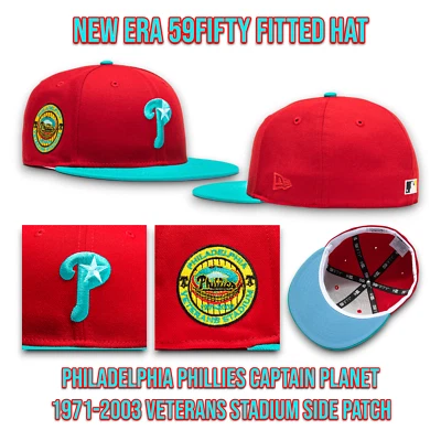 Gorra New Era Philadelphia Phillies 59FIFTY ajustada Planet VET. Stadium 7 3/8 Foto 1 de 4