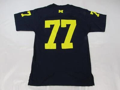 New-Blank-Front #77 Michigan Wolverines Mens Size S-L-2XL Adidas Football Jersey - Image 1 of 3