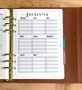 Tablero de planificación de comidas lista de comestibles 4 usos con agenda de anillo ErinCondren A5 - Imagen 1 de 3