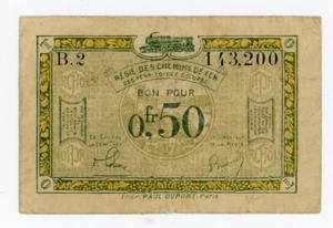 France ... P-R4 ... 0,50 Franc ... 1923 ... * F-VF*🤩 Ocuppied german territory. - Picture 1 of 2