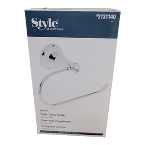 Style Selections Bailey Wall Mount Single Post Toilet Paper Holder New Chrome - Picture 1 of 5