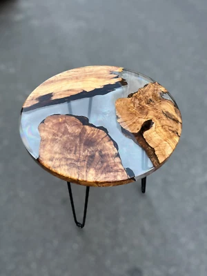 Mesa de centro de resina, mesa de centro epoxi, mesa de centro, mesa de centro de madera de olivo Foto 1 de 4