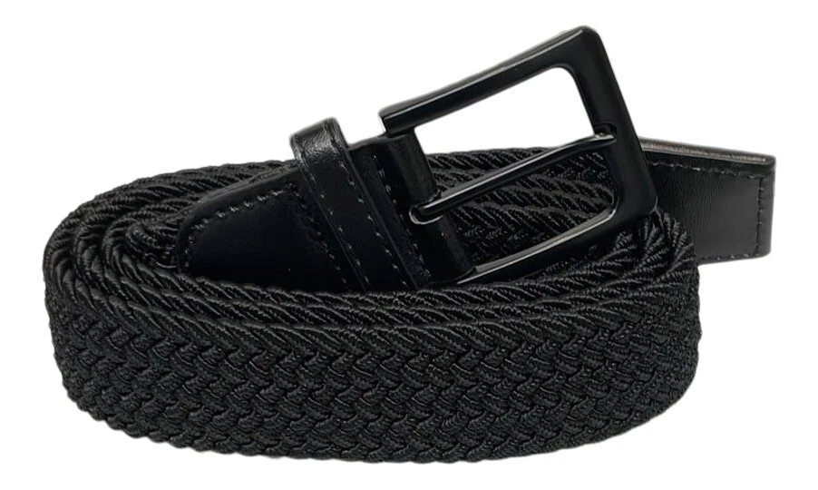 FOREST BELTS Elasticated Stretchy Trouser Belt for Men or Women, 1.25" Wide, Black Belt