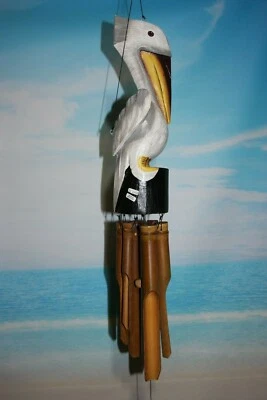 PELICAN, carillón de viento, aves silvestres, aves costeras, temática natural, decoración de playa Foto 1 de 4