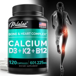 4-in-1 Calcium Kapseln - Mit Vitamin D3, K2, B12 - Knochen- Und Herzgesundheit - Bild 1 von 12