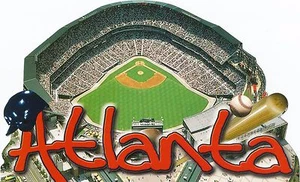 Cartolina Georgia Turner Field Atlanta Braves oversize novità fustellata mai usata MNT - Foto 1 di 1