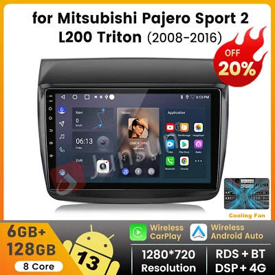 Car Stereo Radio Android 13 For Mitsubishi L200 GPS Navi 4G WIFI 6+128GB CarPlay - Image 1 of 4