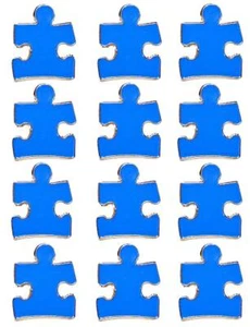 12 Pack Autism Awareness Puzzle Piece Blue Lapel Hat Pins Raise Awareness 7301 - Picture 1 of 1