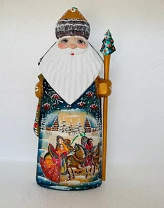 Weihnachtsmann aus Holz "Weihnachten kommt!" 8" vom Künstler signiert - Bild 1 von 4