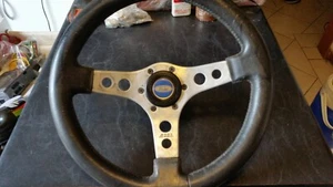 vintage leather 14 inch OBA made in italy steering wheel and ford boss kit - Picture 1 of 23