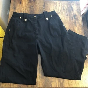 St John Sport by Marie Gray Pants 4 Black Baggy Straight Leg 90’s High Rise - Picture 1 of 5