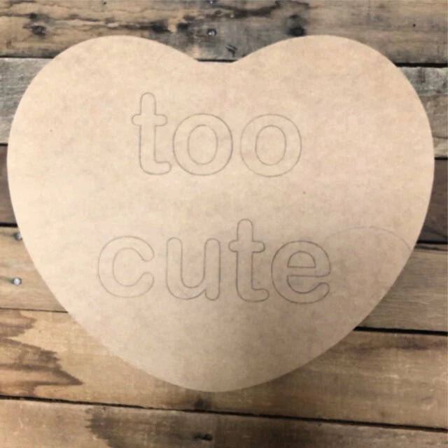 Corazón de San Valentín recorte demasiado lindo, forma inacabada, pintura por línea, artesanía grabada Foto 1 de 1