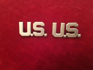 VINTAGE MILITARY U.S. OFFICER'S SILVER LABEL PINS - Picture 1 of 1
