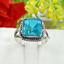 Blue Topaz Gemstone 925 Sterling Silver HandmadeJewelry Gift Ring (US) Size-9.50