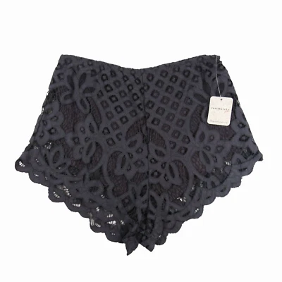 Pantalones Cortos Free People FP One Adella Encaje Talla XS Gris Carbón Cintura Elástica Nuevos Foto 1 de 4