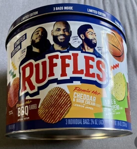 Ruffles Potato Chips Limited Edition NBA Lebron James, Tatum, Davis UNOPENED Tin - Picture 1 of 1