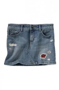 NWT Juicy Couture Baby Girl's Cute Bunnie Rip & Repair Patched G Denim Skirt 10  - Picture 1 of 1