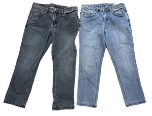 (2) Buffalo David Bitton Jackson Slim Straight Herrenjeans 34 x 29 blau & dunkelblau - Bild 1 von 8