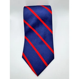 Polo by Ralph Lauren Krawatte blau rot gestreift 100 % Seide Business formell - Bild 1 von 4