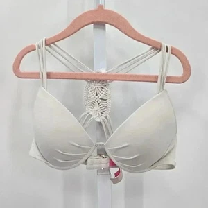 Victoria's Secret weißer gepolsterter BH Bikini Bügel Badeanzug Bademode 34A - Bild 1 von 4