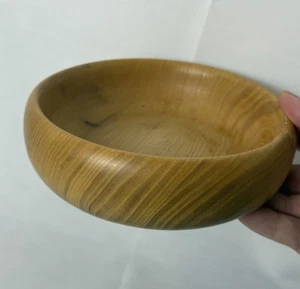 Small Wood Vintage Wood Fruit Bowl Snack Nuts Handmade MCM - Picture 1 of 4