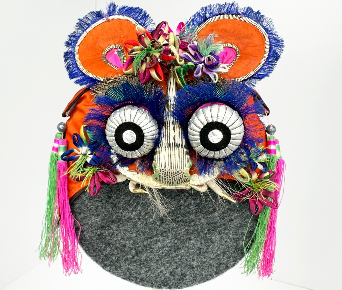 中国 アンティーク 1900年代初期 伝統的な刺繍帽子 希少 骨董 【公式通販】