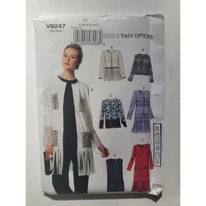 B38 to B48 Easy Sewing Pattern Loose-Fitting Jacket & Vest, Vogue V9247 - Picture 1 of 6
