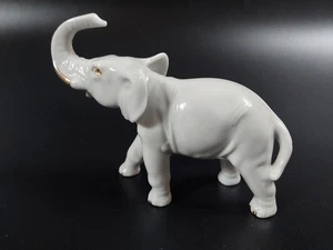 antike Porzellanfigur - Elefant mit Golddekor - Bild 1 von 5