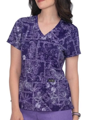 Koi denim patch scrub top size Medium - Image 1 of 2