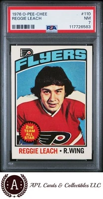 1976 O-Pee-Chee #110 Reggie Leach PSA 7 - Image 1 of 2