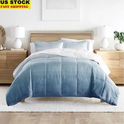 Juego de edredón reversible alternativo de plumón Ocean Waves ropa de cama ligera acogedora Foto 1 de 4