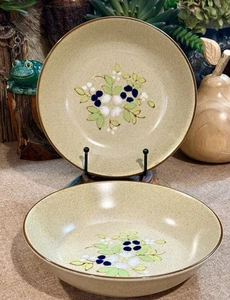 2 VTG Noritake Rapture Speckled Stoneware Pasta SERVING BOWLS Rustic Boho EUC - Picture 1 of 16