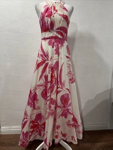 Eliza J Neckholder-Maxikleid mit Blumendruck Gr. 6 rosa elfenbein Empire-Taille - Bild 1 von 20