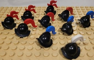 Lot of 10 Lego Pirate Armada Soldiers HELMETS Blue Red White  Plumes - Picture 1 of 1