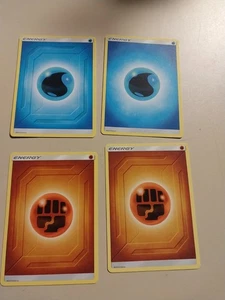 4 pokemon cards- 2 orange & 2 blue - Picture 1 of 1