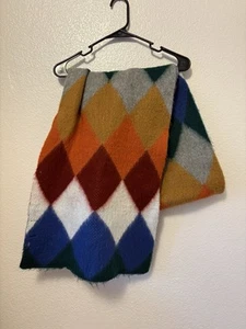 ZARA Accessories Beautiful Reversible Scarf Wrap Stripes Diamond Colorful - Picture 1 of 5