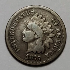 Nicer Low Mintage 1875 Indian Head Cent - Picture 1 of 2